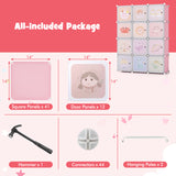 12 Cube Kids Wardrobe Closet with Hanging Section and Doors