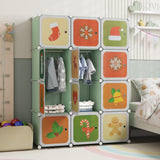 12 Cube Kids Wardrobe Closet with Hanging Section and Doors