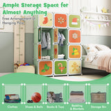12 Cube Kids Wardrobe Closet with Hanging Section and Doors