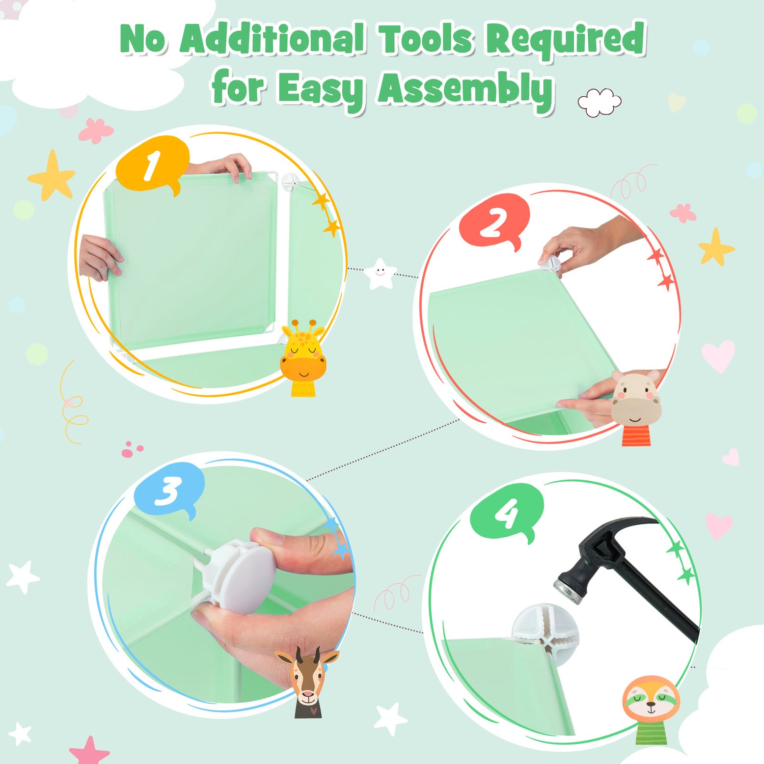 12 Cube Kids Wardrobe Closet with Hanging Section and Doors