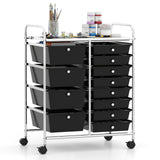 12-Drawer Utility Rolling Cart with Drawers Multi-Use Storage