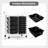 12-Drawer Utility Rolling Cart with Drawers Multi-Use Storage