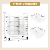 12-Drawer Utility Rolling Cart with Drawers Multi-Use Storage