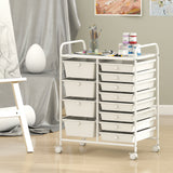 12-Drawer Utility Rolling Cart with Drawers Multi-Use Storage
