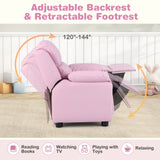 Deluxe Kids Armchair Recliner Headrest Sofa w/ Storage Arms