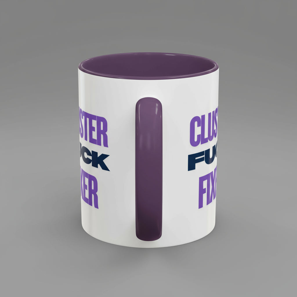 Funny Coffee Mug - Cluster Fuck Fixer - Gifts for Friends, Office Humor, Coffee Lovers