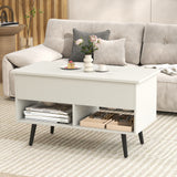 31.5 Inch Lift Top Coffee Table with Hidden Compartment and 2 Storage Shelves