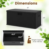 100 Gallon Large Deck Box with Lockable Lid for Patio