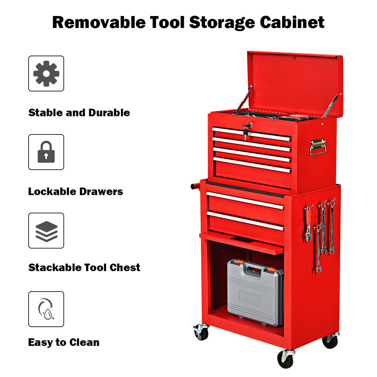 Rolling Cabinet Storage Chest Box Garage Toolbox Organizer