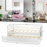 Twin Size Wooden Slat Trundle Platform