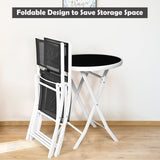 3 Pieces Patio Folding Bistro Set for Balcony or Outdoor Space
