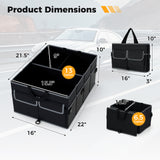 13 Gallon Car Trunk Organizer with Removable Divider and 6 Pockets-Black