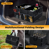 13 Gallon Car Trunk Organizer with Removable Divider and 6 Pockets-Black