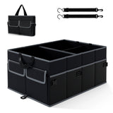 13 Gallon Car Trunk Organizer with Removable Divider and 6 Pockets-Black