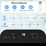 14000 BTU Inverter Portable Air Conditioner 3 in 1 Wifi Enabled AC Unit-White