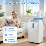 14000 BTU Smart Portable AC with APP Voice Control 47 dB for Rooms 750 Sq.Ft