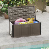 100 Gallon Large Deck Box with Lockable Lid for Patio