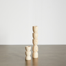 Totem Pine Wood Taper Candlestick Holder