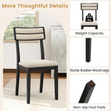 Modern Dining Chairs Set of 2 with Tilt Backrest for Dining Room-Black