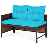 3 Pieces Patio Wicker Rattan Sofa Set