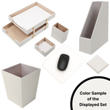 MOOG Leather Desk Set – 7-Piece Organizer-Pink