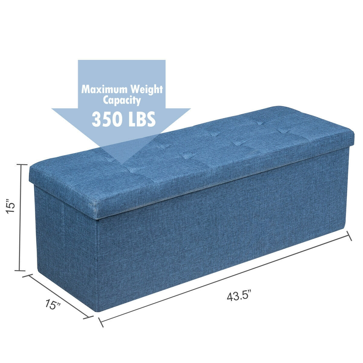 Fabric Folding Storage with Divider Bed End Bench