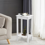 Tall Wooden Sofa End Table Side Table