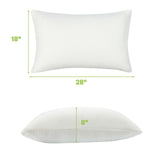 Set of 2 28 x18 Inch Shredded Memory Foam Bed Pillows with Bamboo Cooling Cover