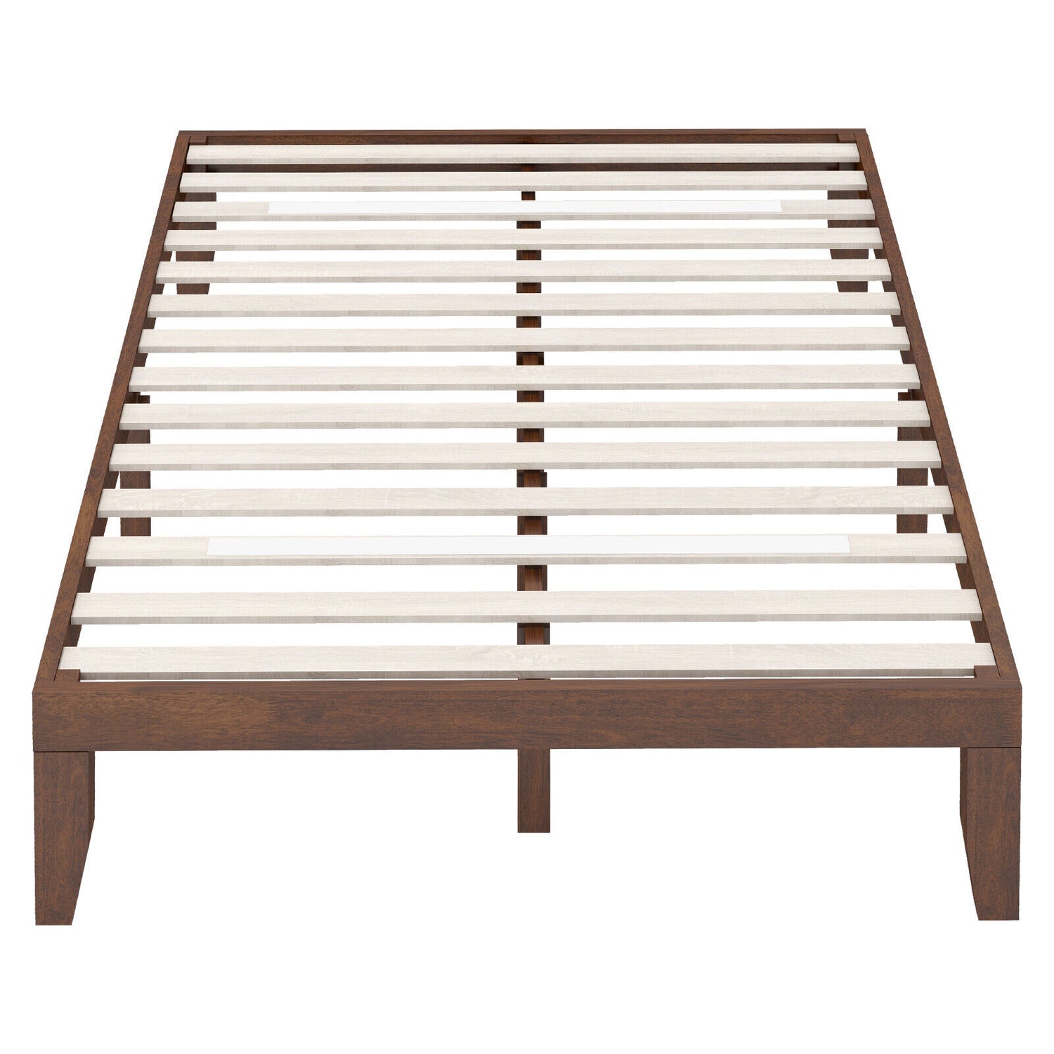 14 Inch Full Size Wood Platform Bed Frame with Wood Slat Support