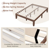 14 Inch Full Size Wood Platform Bed Frame with Wood Slat Support