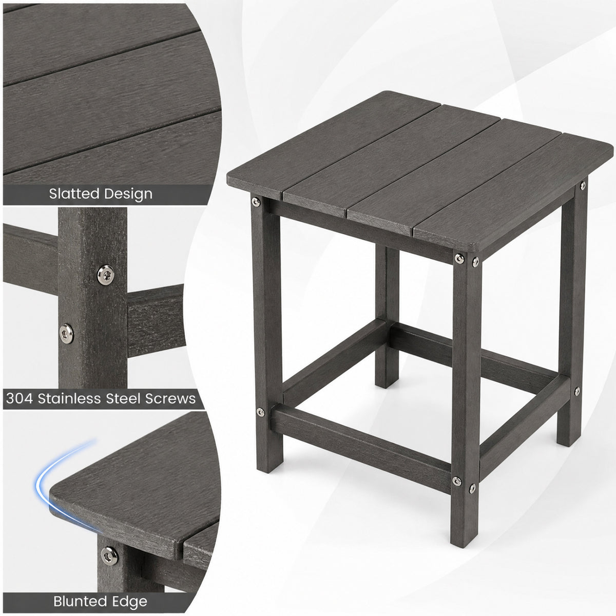 Square Weather-Resistant Adirondack Side Table