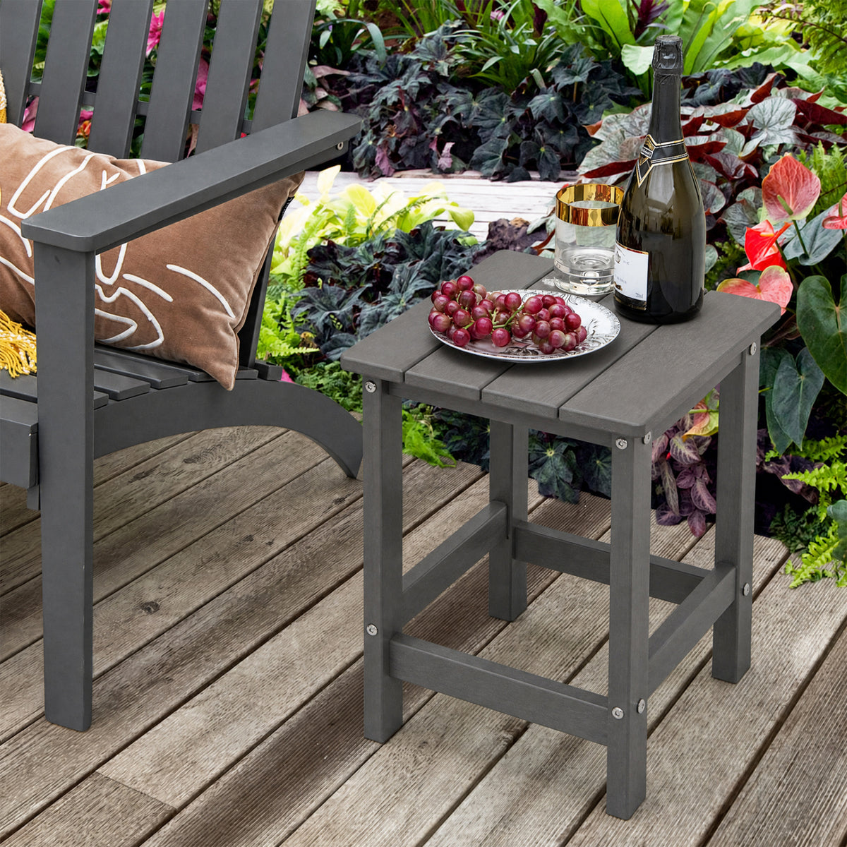 Square Weather-Resistant Adirondack Side Table