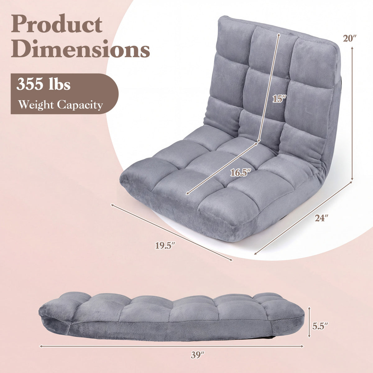 14-Position Adjustable Cushioned Floor Chair