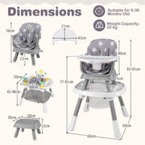 16-in-1 Baby High Chair with Activity Center and Booster Seat for Babies and Toddlers