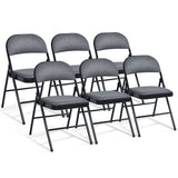 4 Pieces Fabric Upholstered Padded Seat Folding Chairs Seet