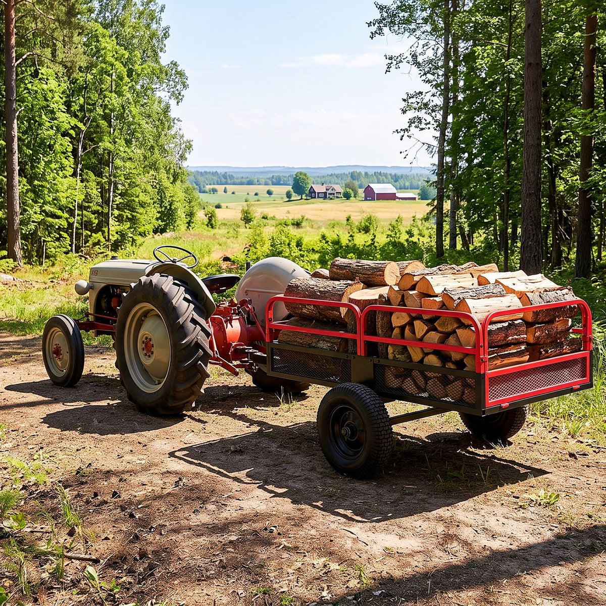 1540 LBS Capacity 17.6 Cu. Ft Heavy Duty Metal Dump Cart Trailer