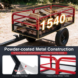 1540 LBS Capacity 17.6 Cu. Ft Heavy Duty Metal Dump Cart Trailer