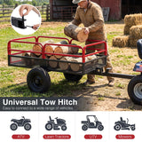 1540 LBS Capacity 17.6 Cu. Ft Heavy Duty Metal Dump Cart Trailer