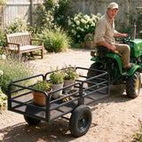 1540 LBS Capacity 17.6 Cu. Ft Heavy Duty Metal Dump Cart Trailer