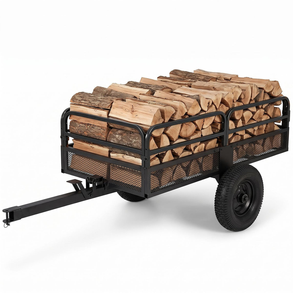 1540 LBS Capacity 17.6 Cu. Ft Heavy Duty Metal Dump Cart Trailer