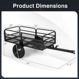 1540 LBS Capacity 17.6 Cu. Ft Heavy Duty Metal Dump Cart Trailer