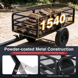 1540 LBS Capacity 17.6 Cu. Ft Heavy Duty Metal Dump Cart Trailer