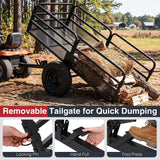 1540 LBS Capacity 17.6 Cu. Ft Heavy Duty Metal Dump Cart Trailer