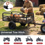 1540 LBS Capacity 17.6 Cu. Ft Heavy Duty Metal Dump Cart Trailer