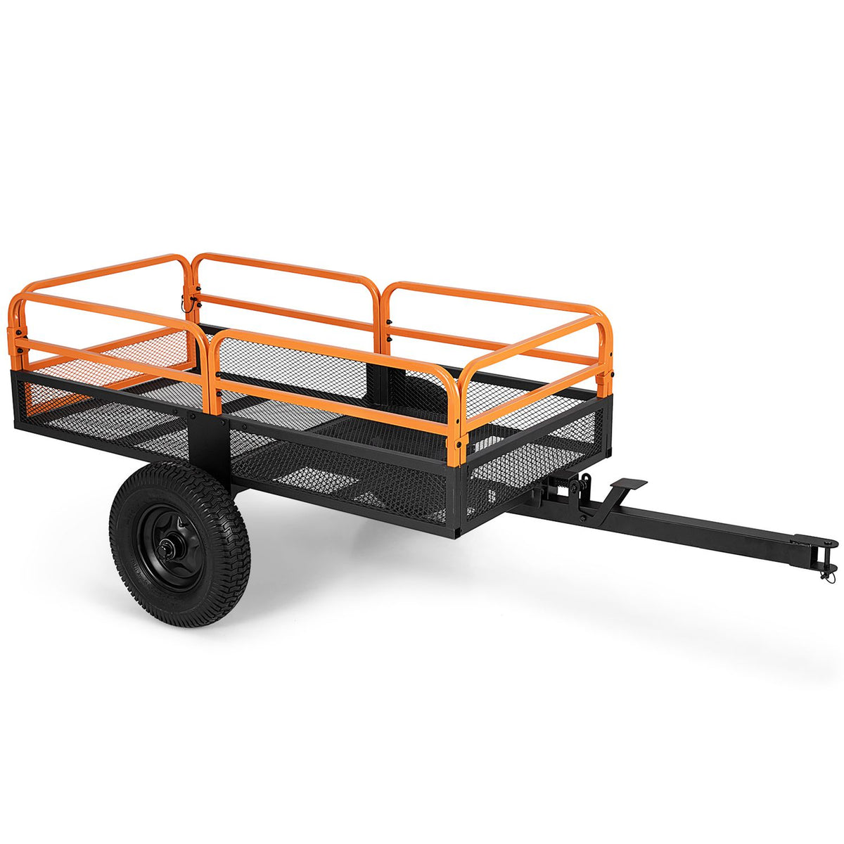 1540 LBS Capacity 17.6 Cu. Ft Heavy Duty Metal Dump Cart Trailer