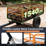 1540 LBS Capacity 17.6 Cu. Ft Heavy Duty Metal Dump Cart Trailer