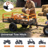 1540 LBS Capacity 17.6 Cu. Ft Heavy Duty Metal Dump Cart Trailer
