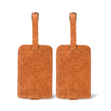 Tan Leather Luggage Tags Set