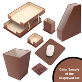 MOOG Leather Desk Set – 7-Piece Organizer-Orange