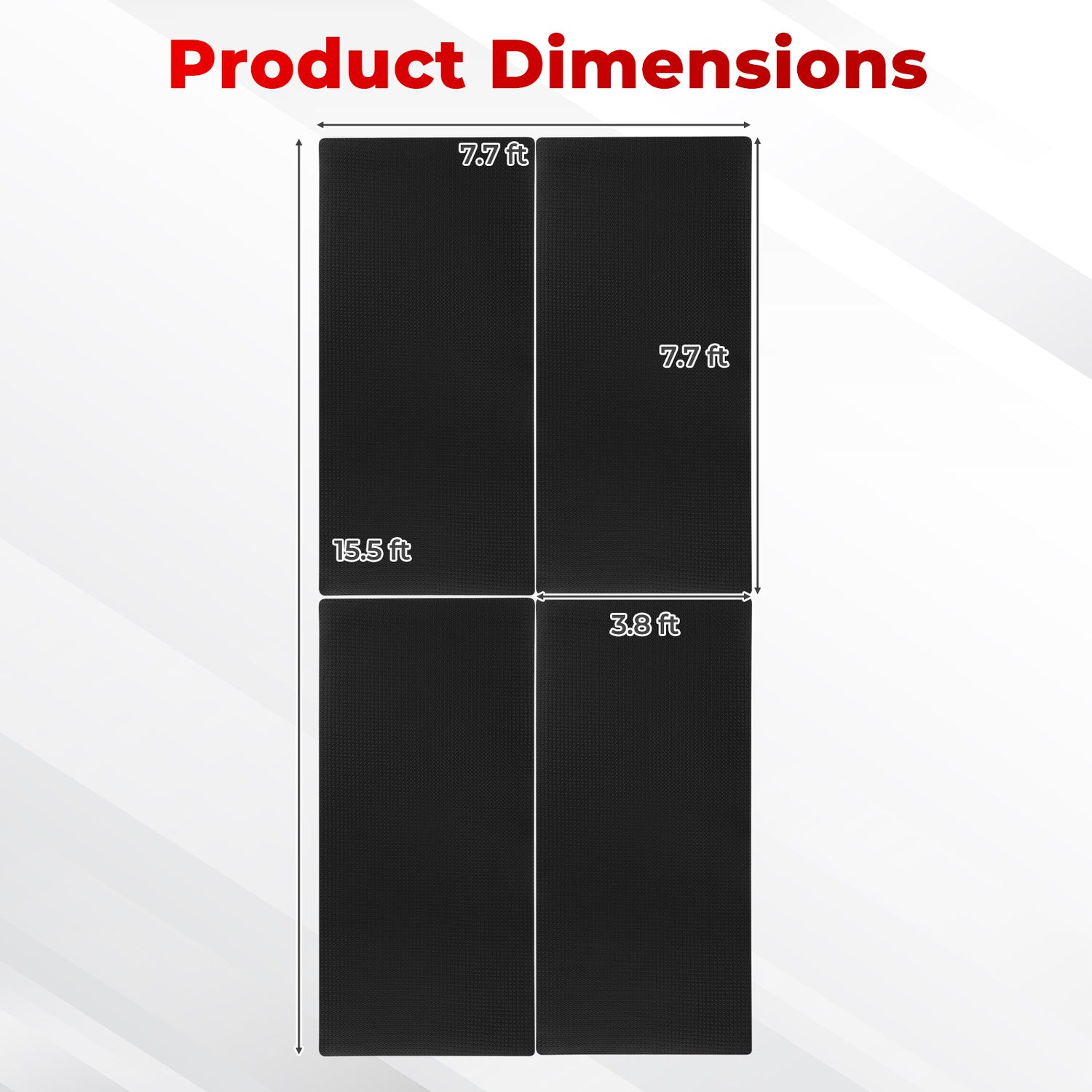 15.5 x 7.7 FT Garage Tool Mats 7 mm Thickened PE Mechanic Pads Pack of 4